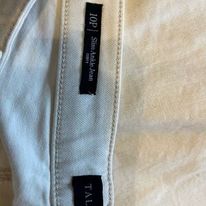 Talbots Cream Slim Ankle Jeans